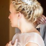 Classic braided updo bridal hair in South Austin