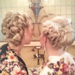 Boho soft wedding style, braided updo