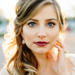 Boho soft wedding style with classic bold yet natural makeup