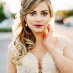 Boho soft wedding style with classic bold yet natural makeup